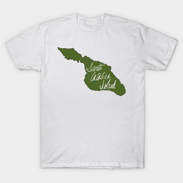 Santa Catalina Island Map Named T-Shirt by CorrieMick